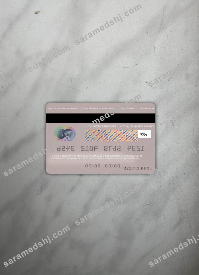 Cameroon Afriland First bank mastercard photolook back